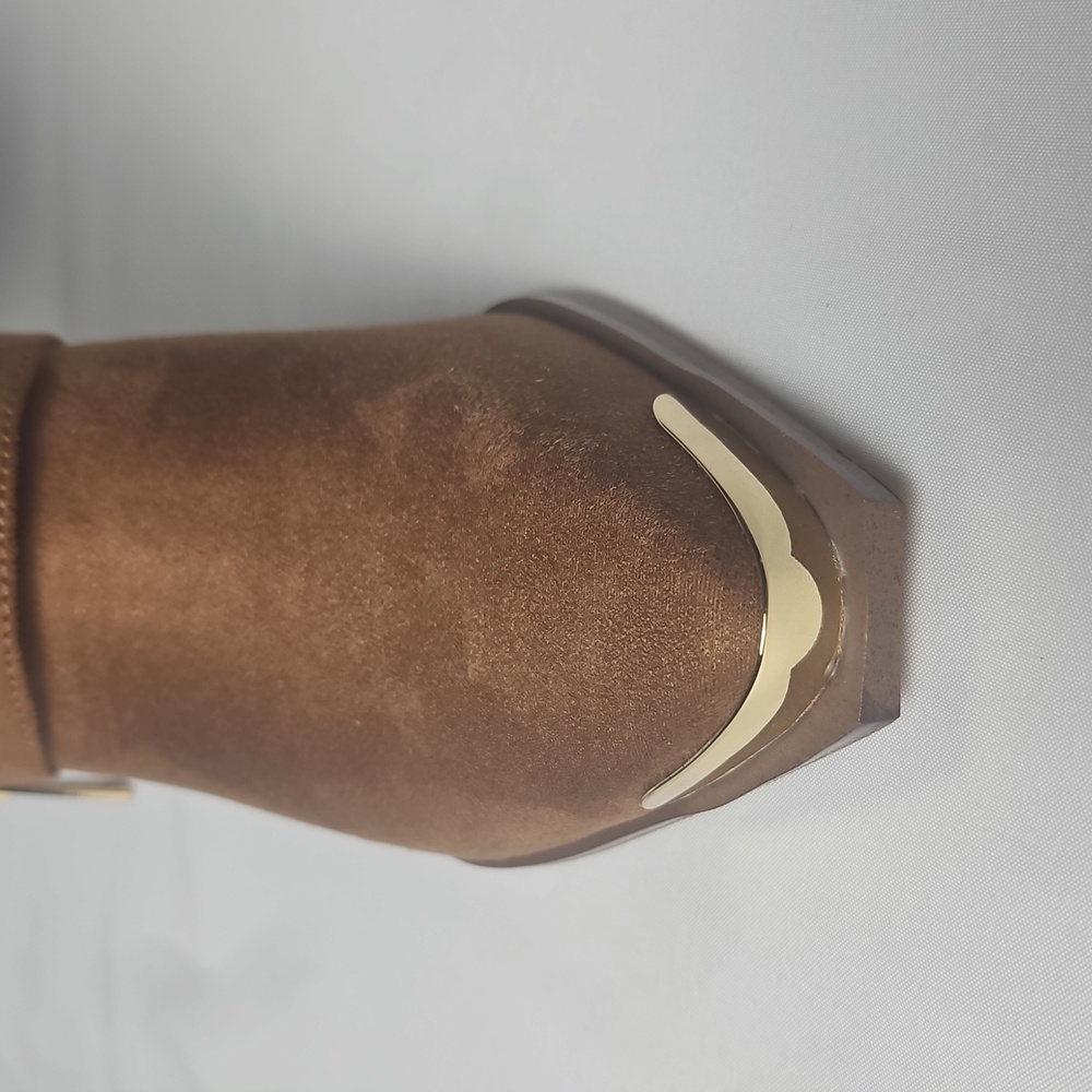 Jessica Simpson Astoli 5M Western Cuff Knee High Boot Tobacco Brown Suede OBX - Picture 5 of 10